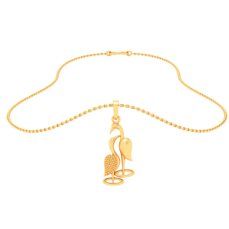 Alluring 22k Gold Crane Bird Motif Pendant From Pc Chandra Jewellers - Image 5