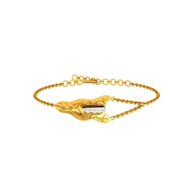 Alluring Abstract Gold Bracelet - Image 5