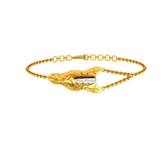 Alluring Abstract Gold Bracelet - Image 6