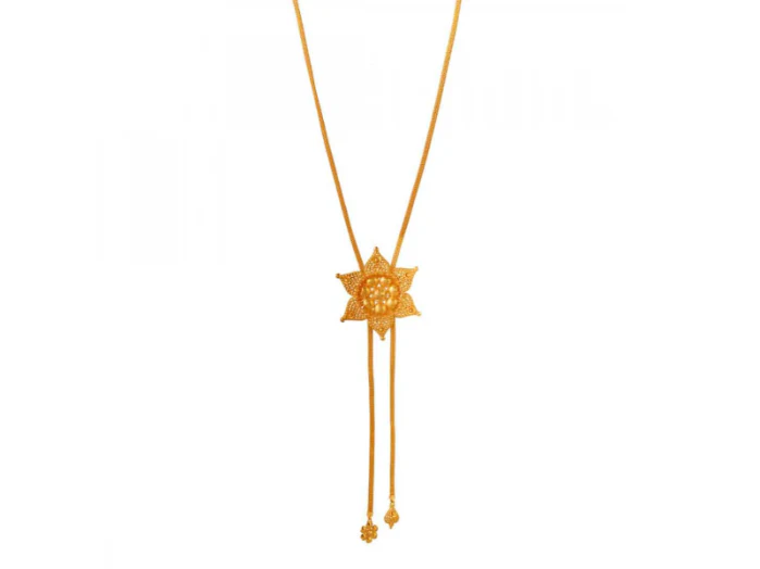 Alluring Floral 22k Gold Traditional Necklace