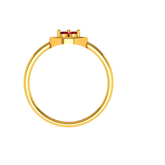Amazea Stone Studded Everyday Purpose Intricately Designed 22KT Gold Ring - Image 3