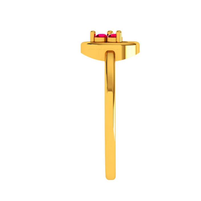 Amazea Stone Studded Everyday Purpose Intricately Designed 22KT Gold Ring - Image 4