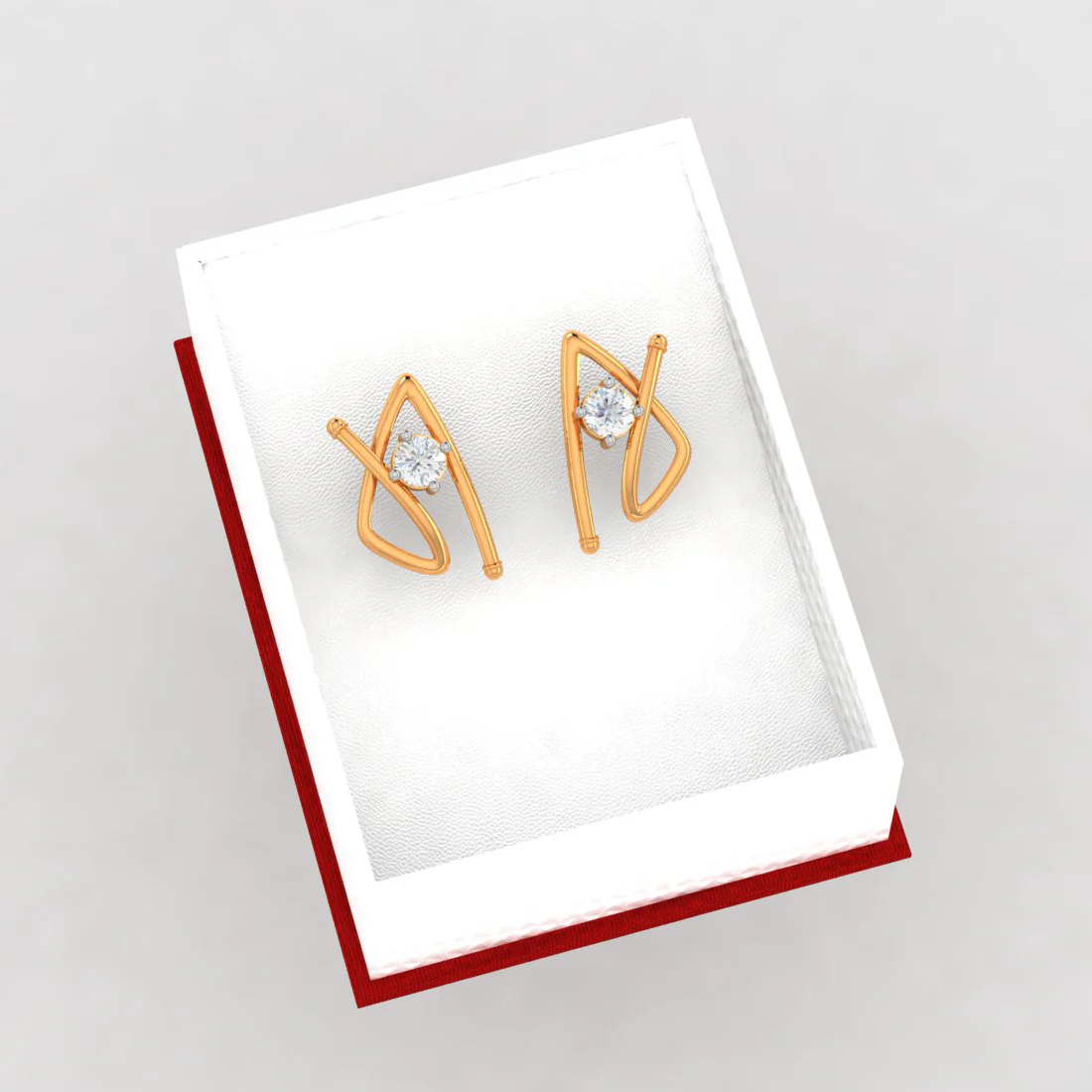 American Diamond 14k Gold Earrings With Speculative Design - Image 6