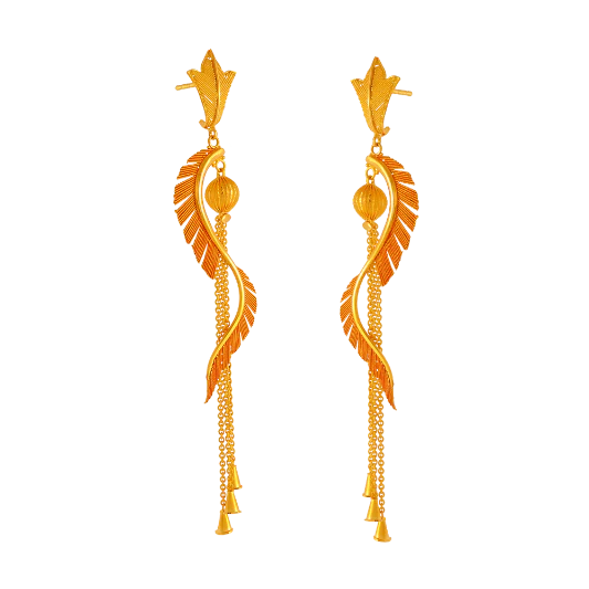 An Exquisite Pair Of 22k Gold Earrings With A Twirling Design - Image 2
