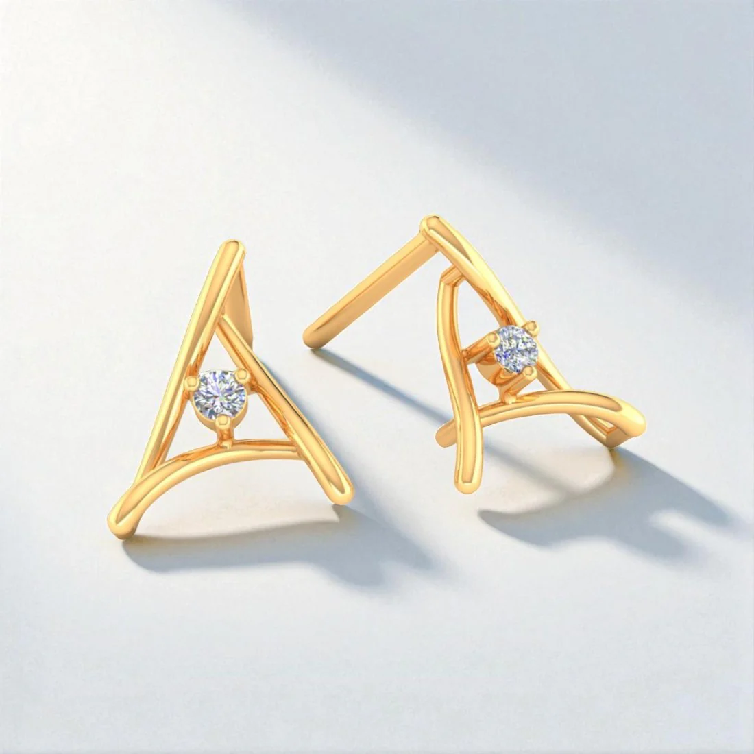 Arista 14KT (585) Yellow Gold and Certified Natural Diamond Stud Earrings