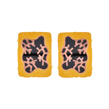 Artistic Rectangle Shape 22k Gold Jewellery Set With Fine Details - Image 4