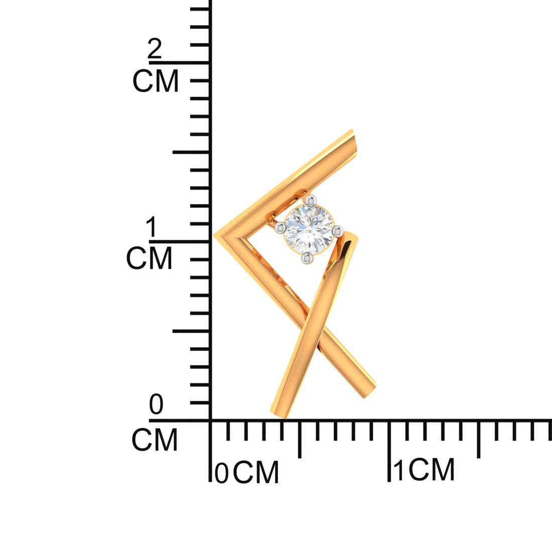 Asymmetrical Designed 18k Gold & Diamond Earrings - Image 4