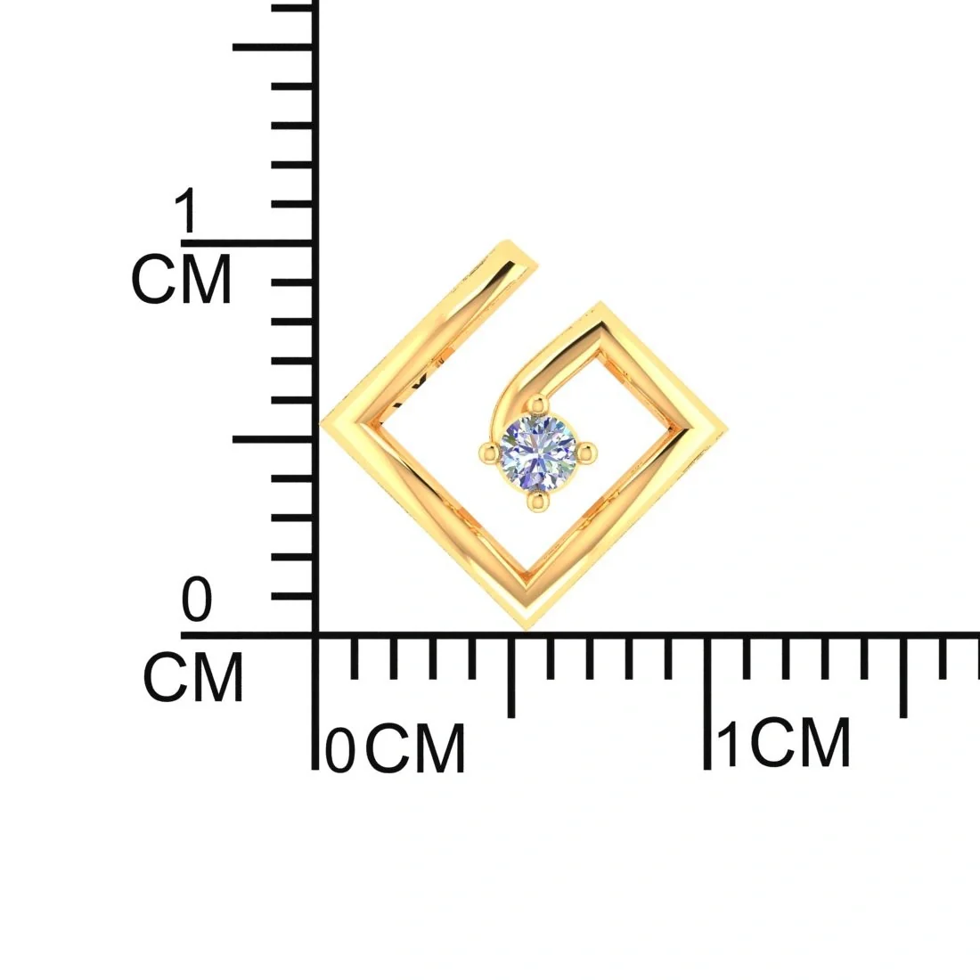 Aurevo Square 14KT (585) Yellow Gold and Certified Natural Diamond Stud Earrings - Image 4