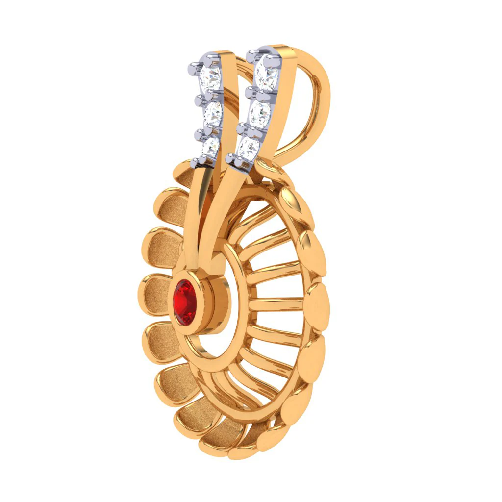 Auspicious 18 Karat Yellow Gold And Diamond Pendant - Image 2