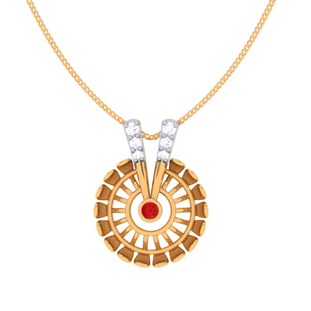 Auspicious 18 Karat Yellow Gold And Diamond Pendant - Image 4