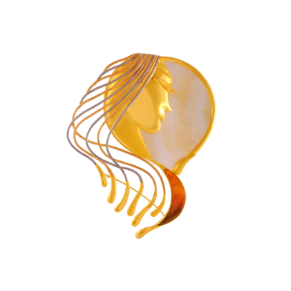 Beautiful 22k Gold Pendant Designed In The Shape Of A Woman's Side Face