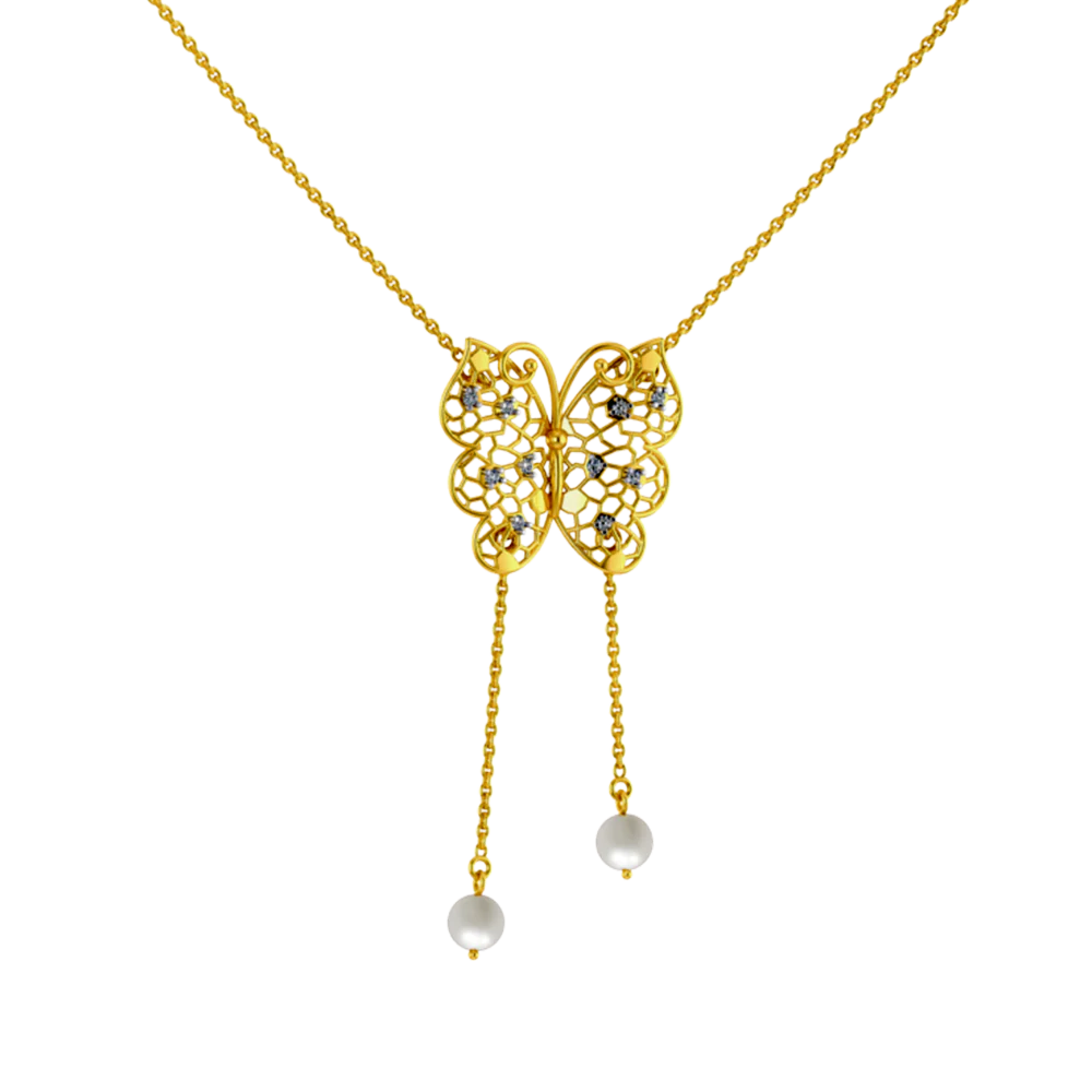 Beautiful Diamond Gold Necklace For Women - Image 2