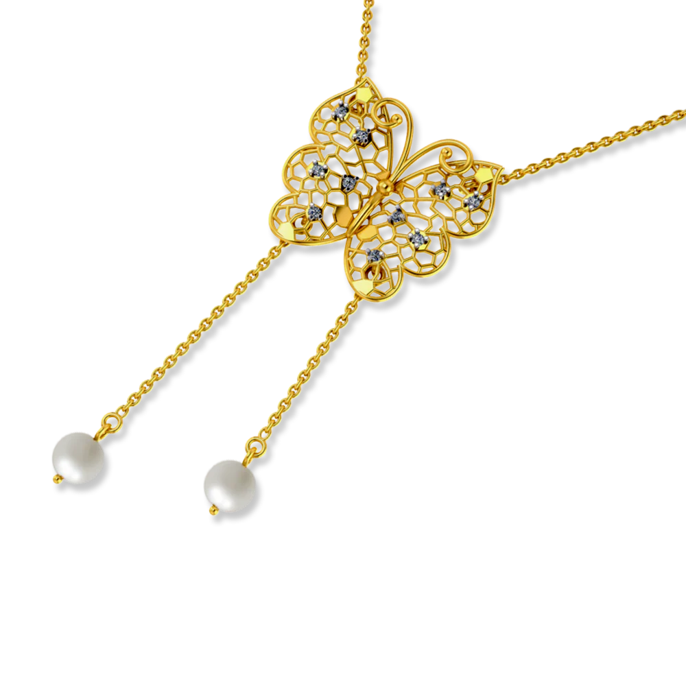 Beautiful Diamond Gold Necklace For Women - Image 3