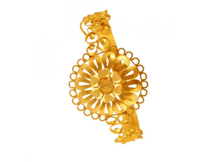 Beautiful Round Shape 22k Gold Bangle With Intricate Details - Image 3