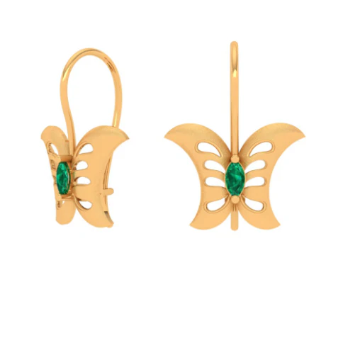 Beguiling Butterfly Pattern Gold Earrings - Image 7