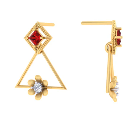 Beguiling Triangle Shaped Gold Earrings - Image 6