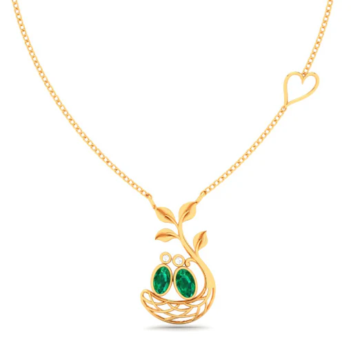 Best Unique 14k Gold Splendor Sapling With Green Stone From Pc Chandra Amazea Collection