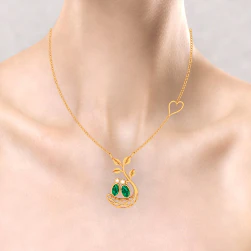 Best Unique 14k Gold Splendor Sapling With Green Stone From Pc Chandra Amazea Collection - Image 6