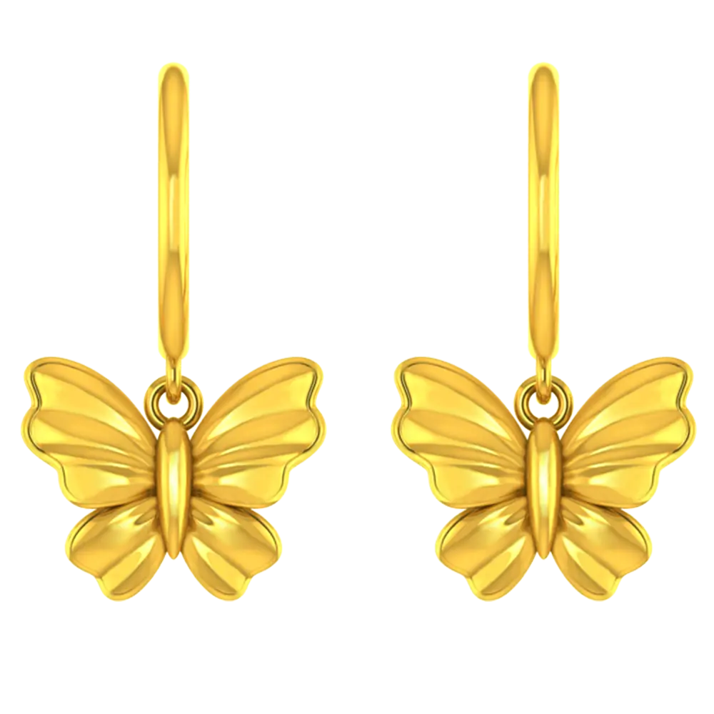 Butterfly Shaped 18k Gold Earrings