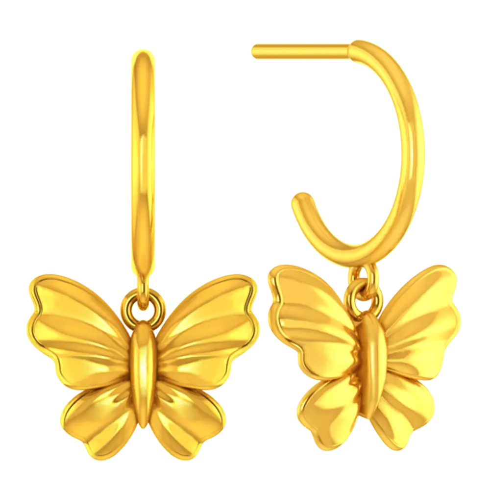 Butterfly Shaped 18k Gold Earrings - Image 2