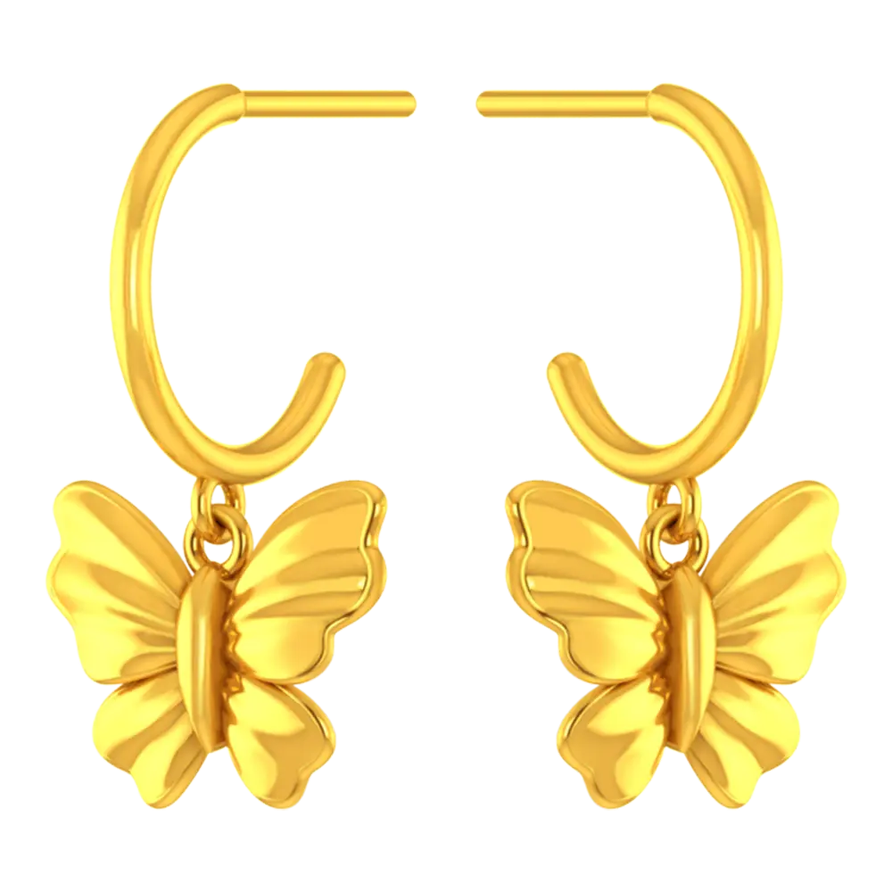 Butterfly Shaped 18k Gold Earrings - Image 3