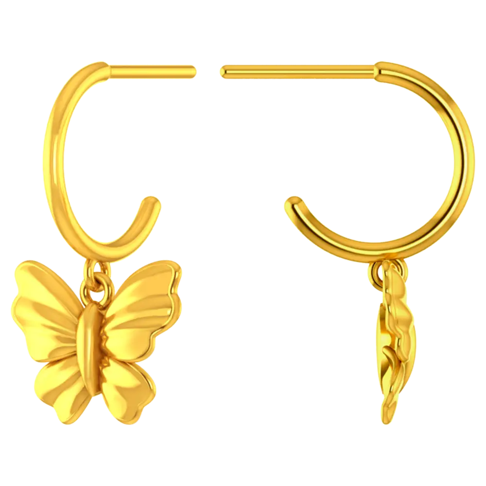 Butterfly Shaped 18k Gold Earrings - Image 4