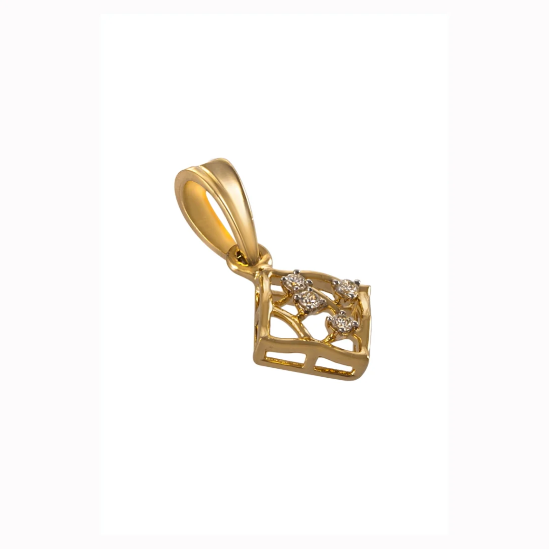 Certified Natural Diamond GeoLattice Pendant - Image 2