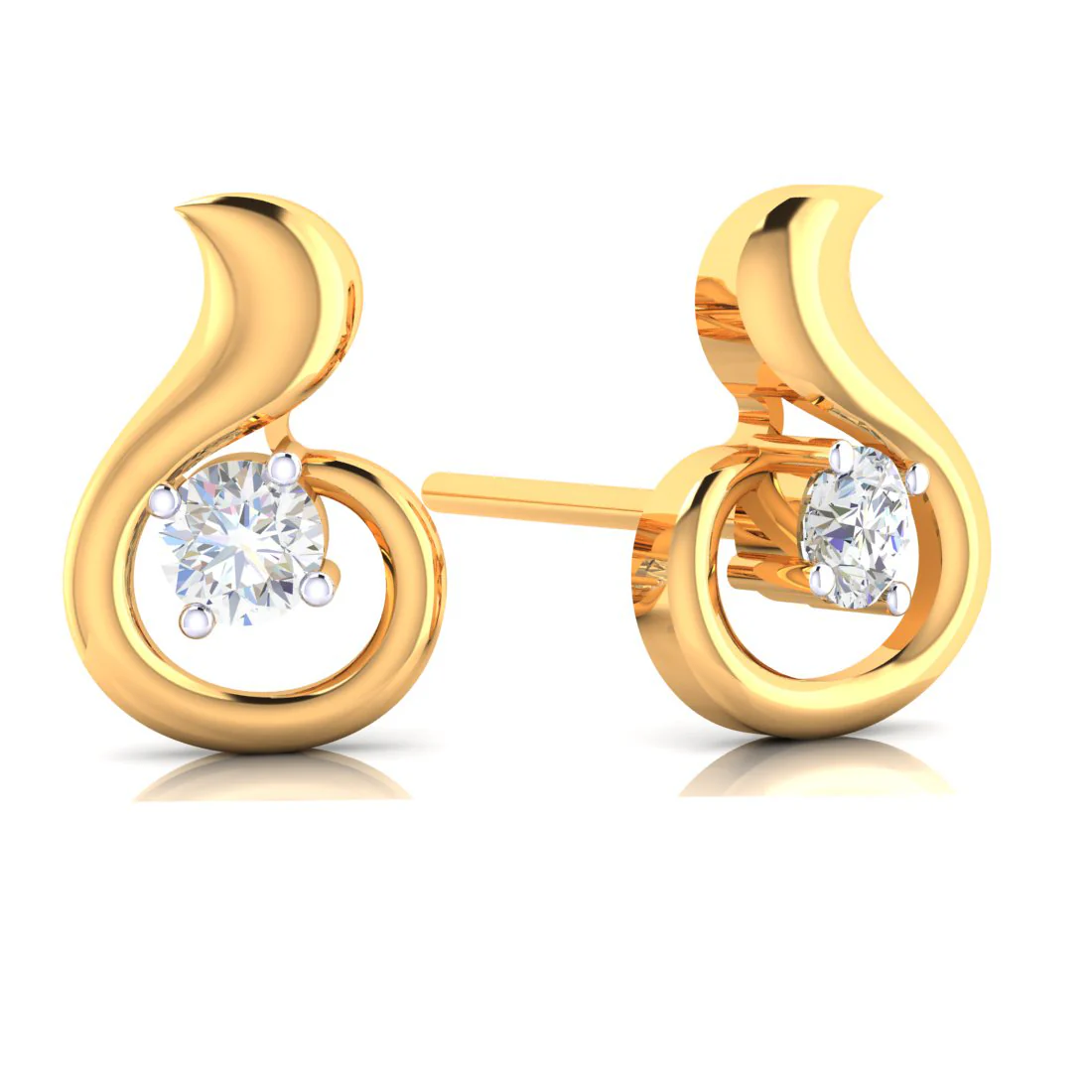 Classic Designer 18k Gold And Diamond Earrings - Image 2