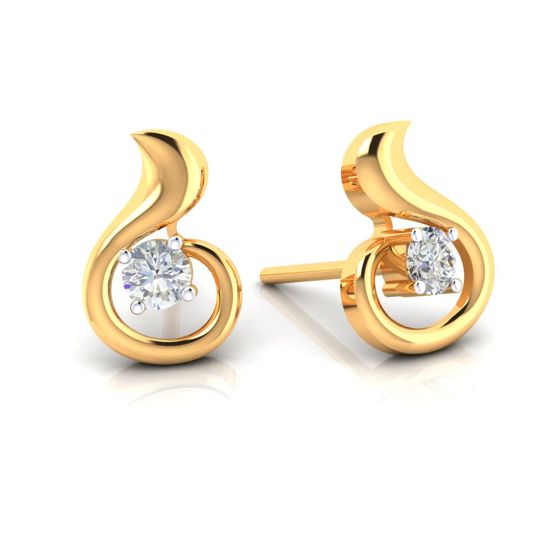 Classic Designer 18k Gold And Diamond Earrings - Image 3