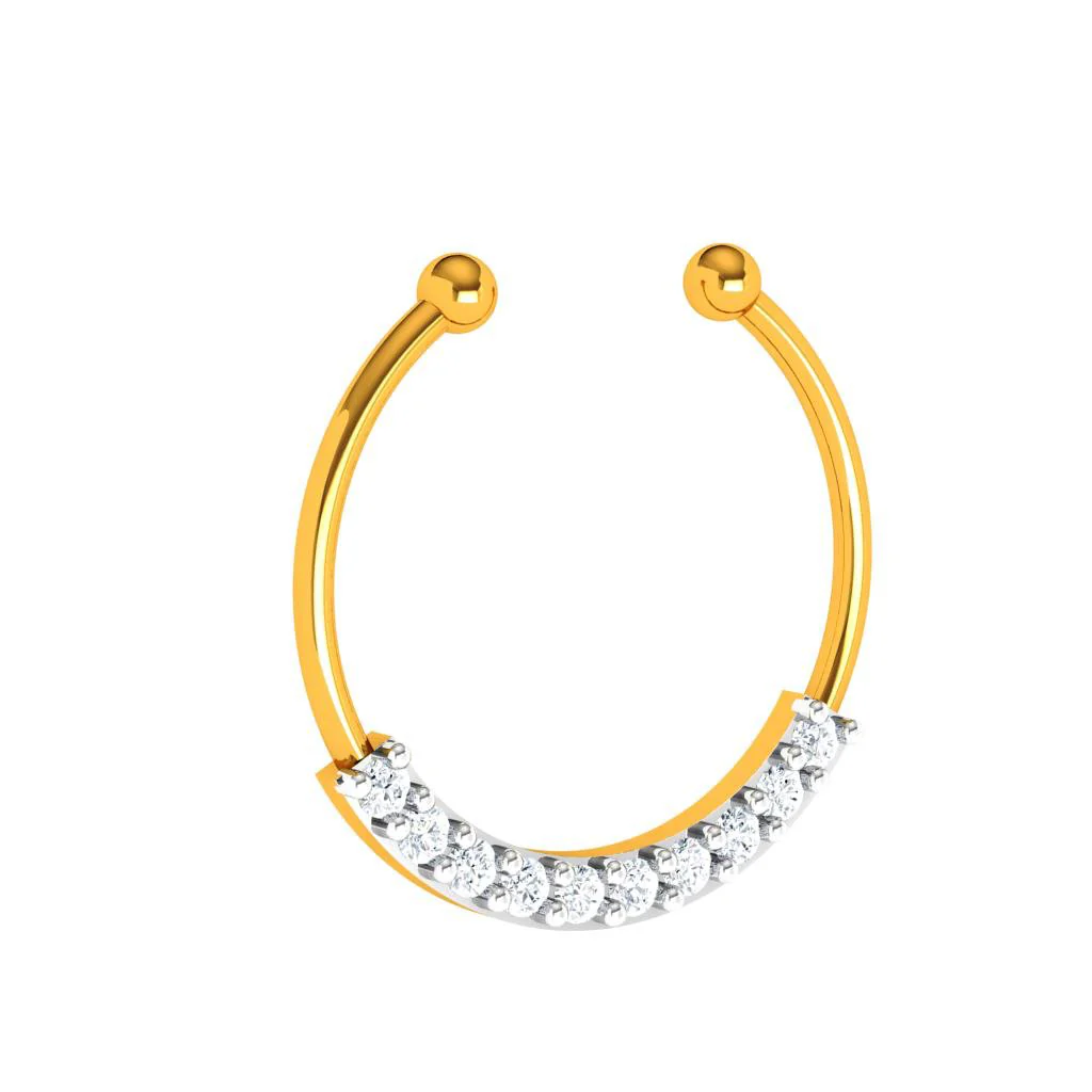 Classic Timeless Gold Diamond Nose Ring - Image 4