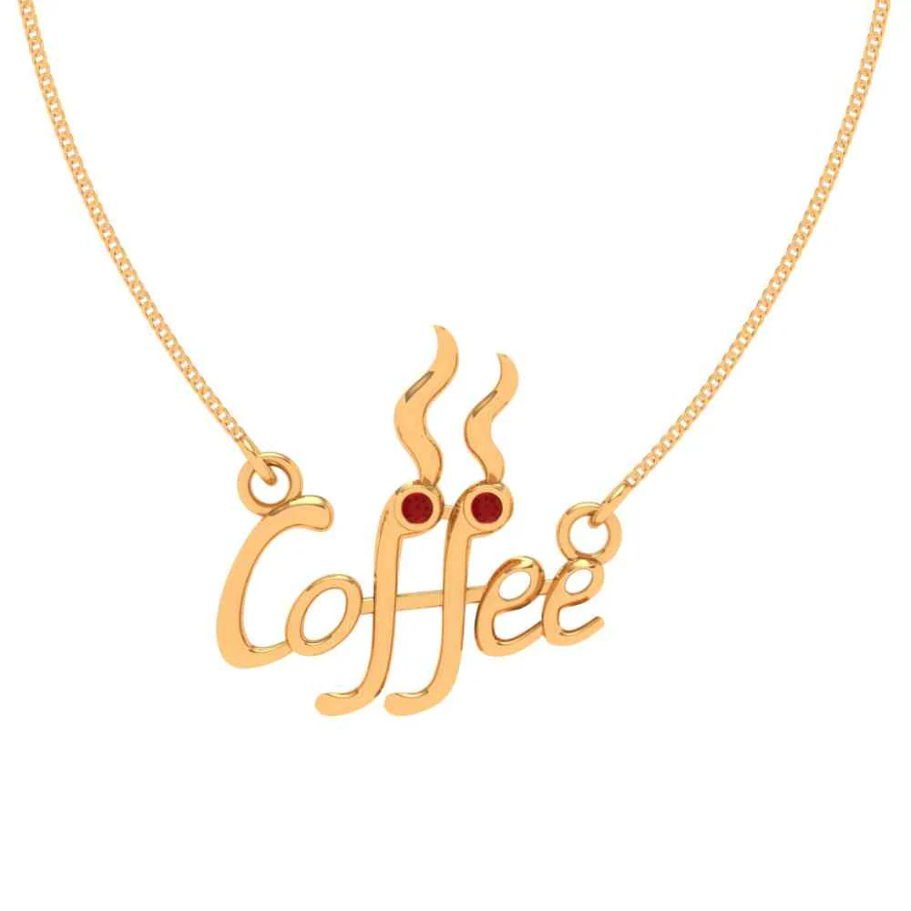 Coffee Lover 18k Gold Pendant - Image 3