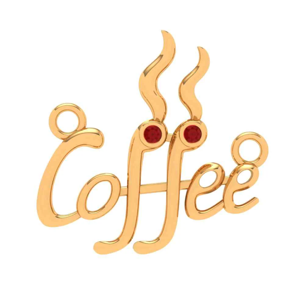 Coffee Lover 18k Gold Pendant