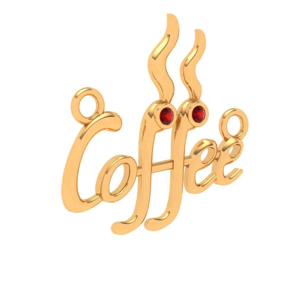 Coffee Lover 18k Gold Pendant - Image 2