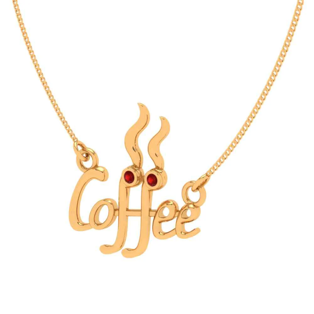 Coffee Lover 18k Gold Pendant - Image 4