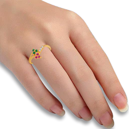 Collectors Choice Stone-studded Exclusive Gold Ring - Image 4