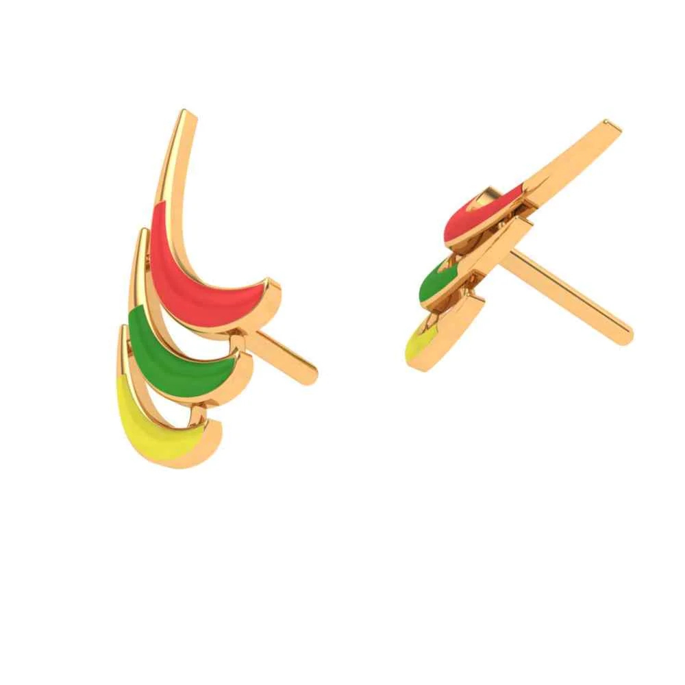 Colourful 18k Gold Studs - Image 5