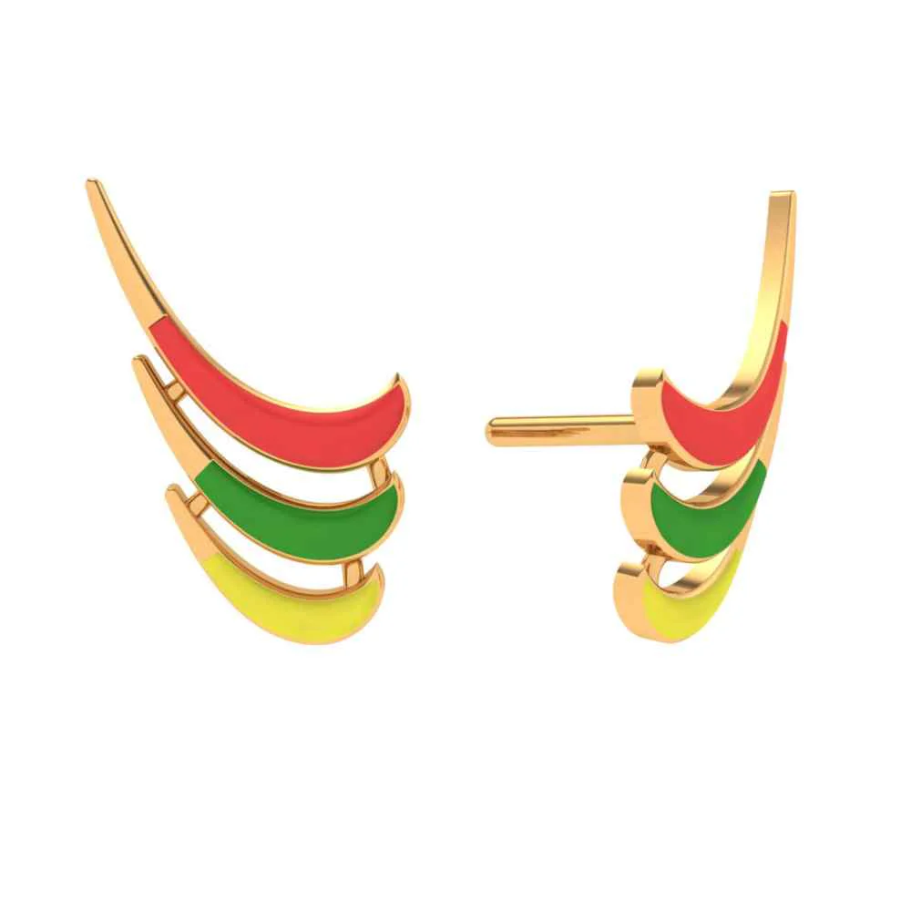 Colourful Gold Studs - Image 2