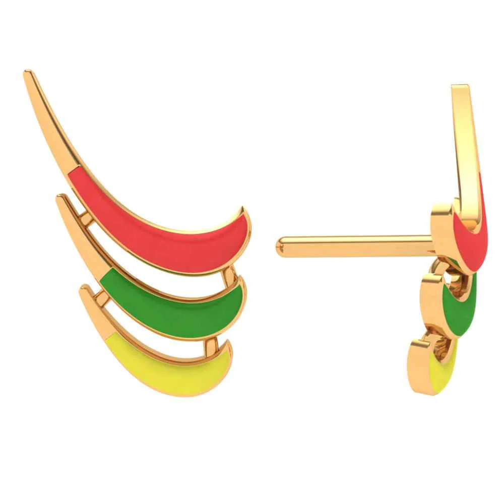 Colourful Gold Studs - Image 3