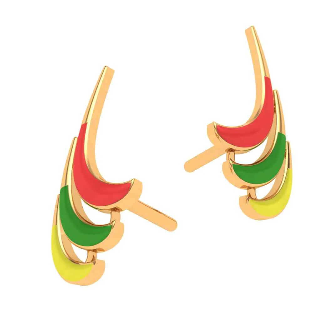 Colourful Gold Studs - Image 4