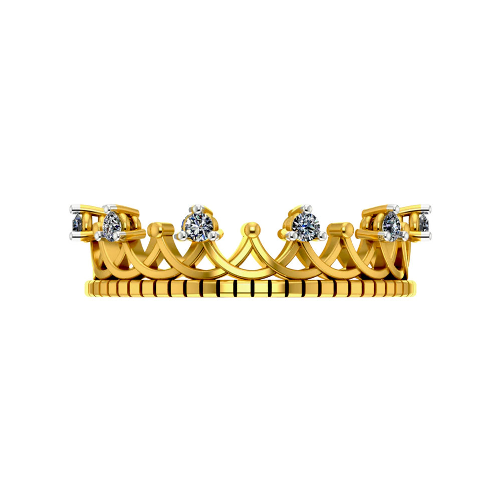 Crown Themed Diamond Gold Ring Design For Any Special Occasion - Image 4