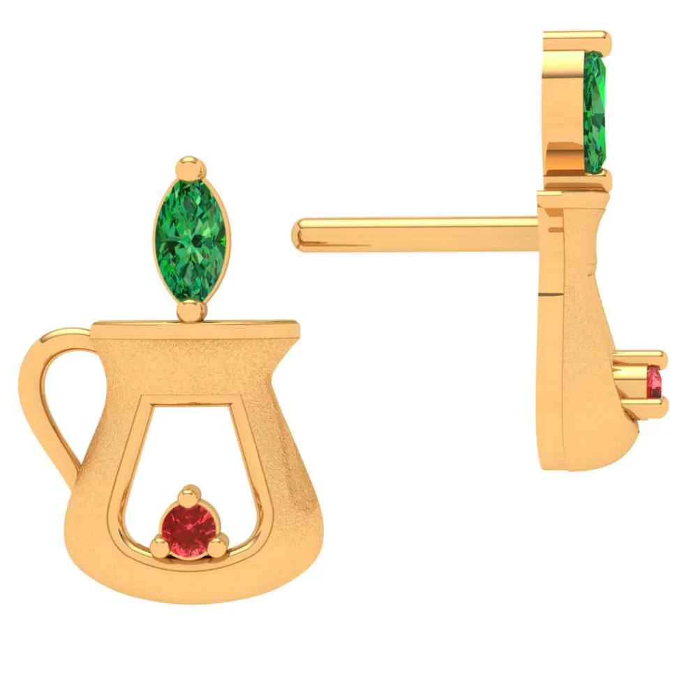 crystal Brass 18k Gold Earring - Image 3