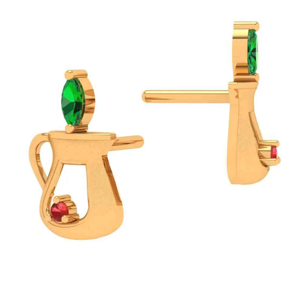 crystal Brass 18k Gold Earring - Image 4