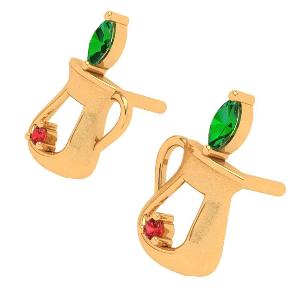 crystal Brass 18k Gold Earring - Image 6