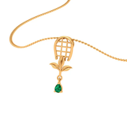 Dainty 18k Gold Locket With Green Gem From Online Exclusive Collection - Image 7