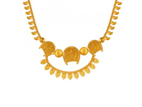 Dainty Finely Crafted Jewellery 22k Gold Necklace And Earrings Set - Image 3