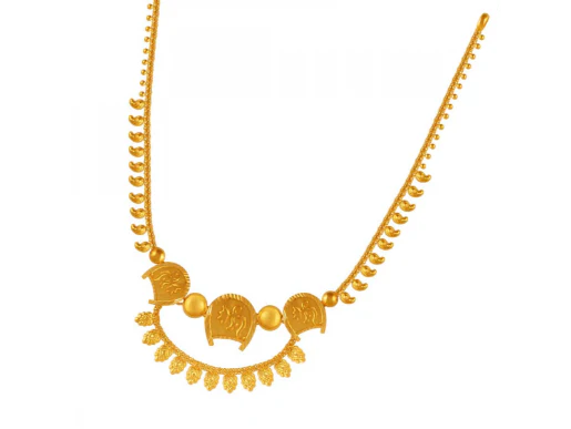 Dainty Finely Crafted Jewellery 22k Gold Necklace And Earrings Set - Image 4