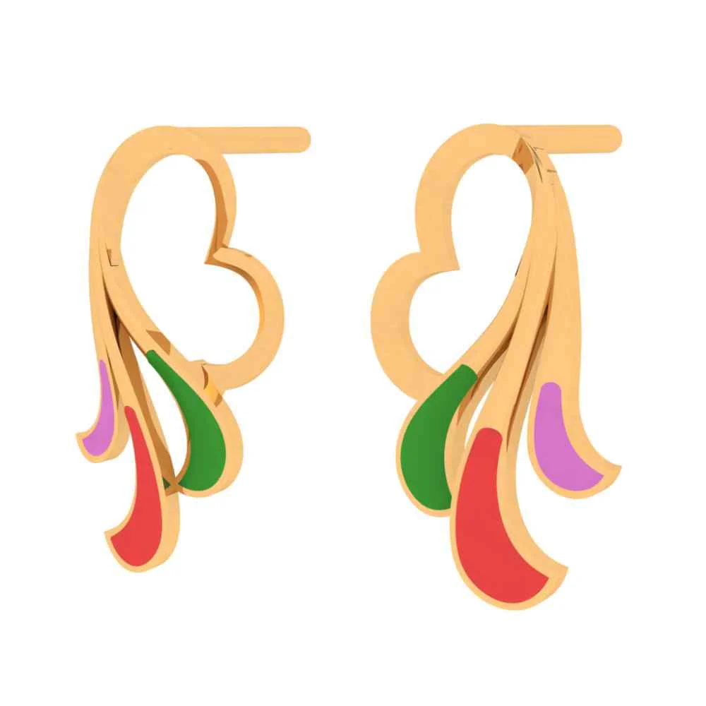 Dainty Heart 22k Gold Stud Earrings - Image 3
