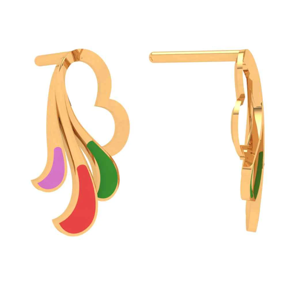 Dainty Heart 22k Gold Stud Earrings - Image 5