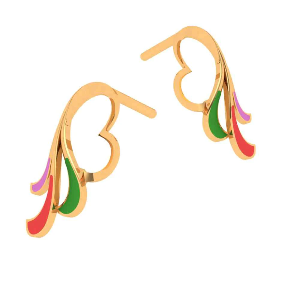 Dainty Heart 22k Gold Stud Earrings - Image 7