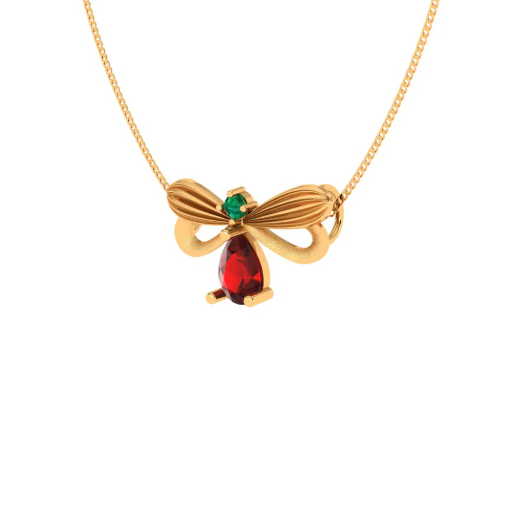 Dangling Bow Gold Locket - Image 7